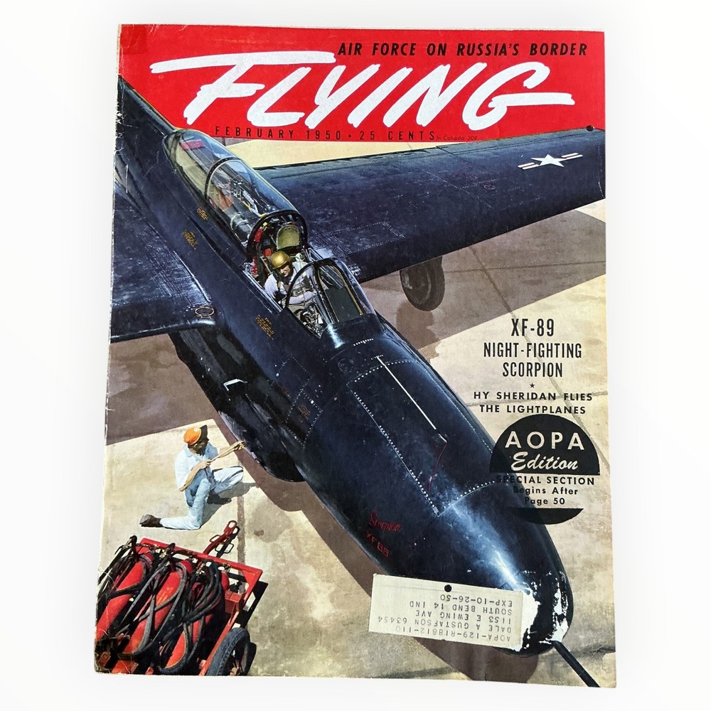 Flying Magazine February 1950 Northrop XF-89 Scorpion AOPA Vintage Aviation